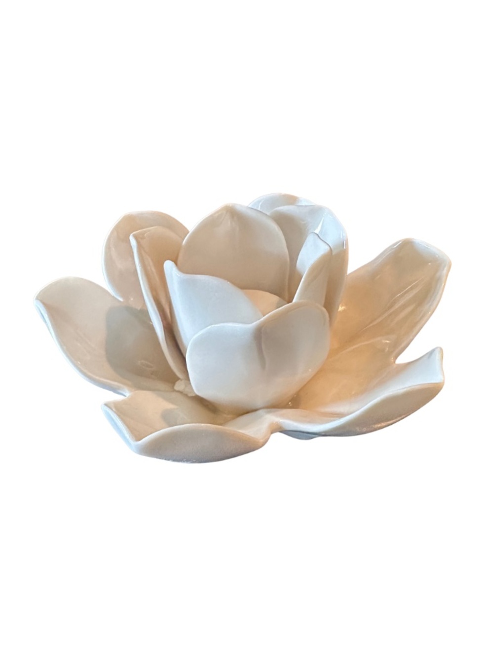 NEW Two’s Company White Lotus Flower Tealight Holder